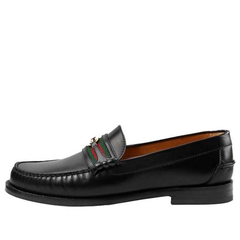 green and red web black leather gucci|Gucci black leather boots.